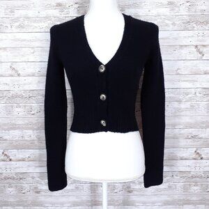 All Saints Wool Cardigan S Black Button Up 509A